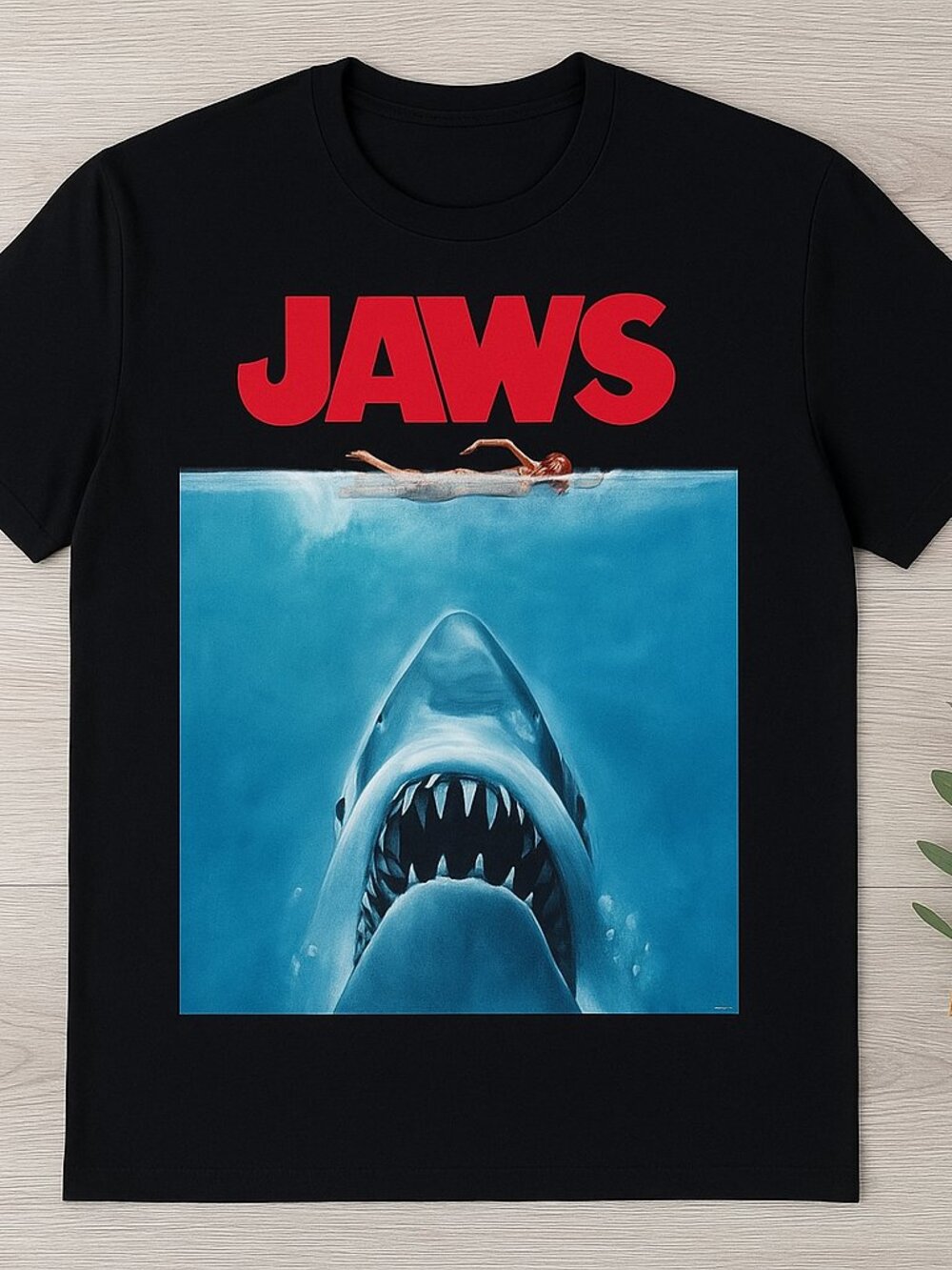 Classic Shark Attack Movie Poster Style Graphic T-Shirt